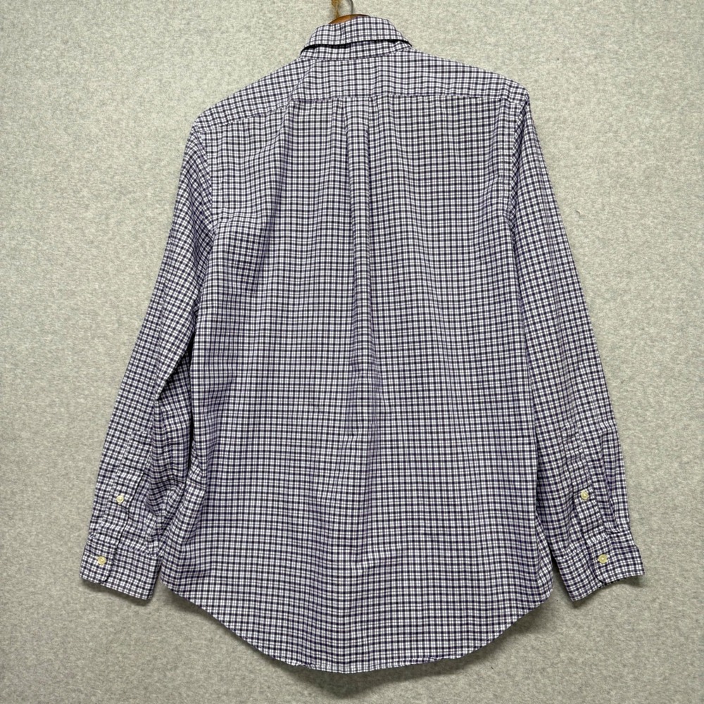 Ralph Lauren Button Down Shirt Mens M Purple Gingham Cotton Stretch Long Sleeve - Picture 12 of 14